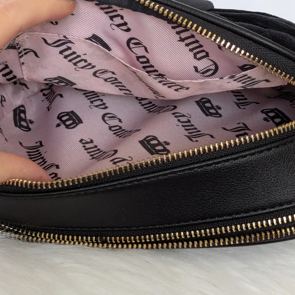 Juicy Couture Black Velvet Bow Crossbody Bag - Picture 11 of 13